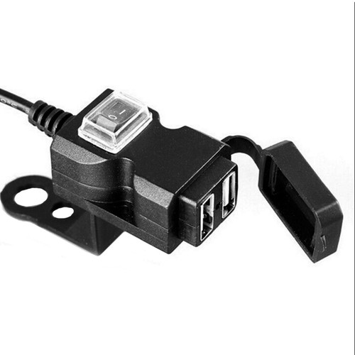 Dual USB Waterproof 12V Motorcycle Handlebar Phone Charger Outlet Power Socket - Picture 6 of 12