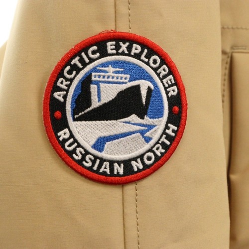 ARCTIC EXPLORER CHILL FUR HOODED ZIP UP DOWN JACKET COAT BEIGE 1110121 Used 1a5a - Picture 4 of 6