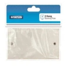 Status 2 Gang Blanking Plate White Plastic Socket Cover Electrical Faceplate