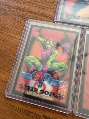 MARVEL MASTERPIECES ‘92 PLATINUM LENTICULAR 5 CARD LOT - Green Goblin Deathbird - Picture 4 of 8