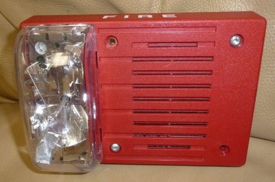 Simplex 4906-9128 Fire Alarm Horn Strobe Ceiling Red (SmartSync)