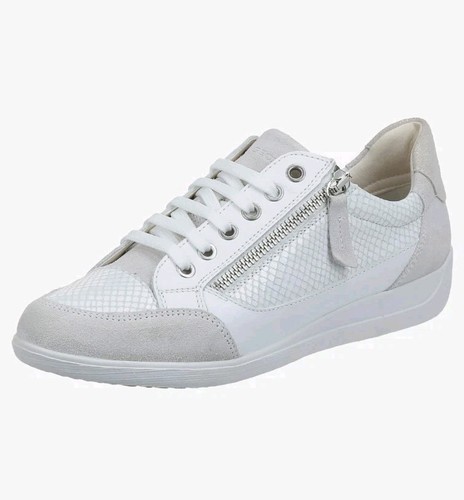 Geox D Myria A Mujer Informales Tenis Entrenadores Cuero Blanco ~ Reino Unido 5, UE 38, EE. UU. 7,5 - Imagen 6 de 8