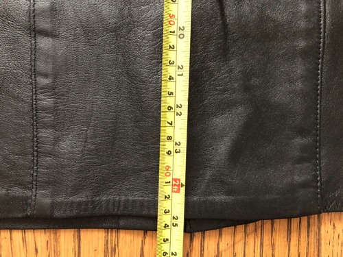 VINTAGE BLACK GENUINE LAMBS LEATHER WOMEN'S STRAIGHT SKIRT UK 14, EU 40, US 12 - Picture 7 of 14