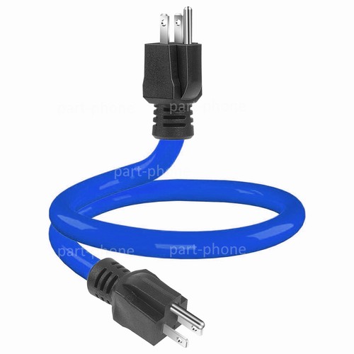 Lot 3 Prong Plug 125V Double Male Extension Cord NEMA 5-15P to 5-15P Yellow/Blue - Picture 11 of 11