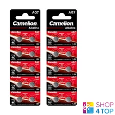 20 CAMELION LR927 ALKALINE BATTERIES LR57 395 AG7 NO MERCURY 1.5V 10BL 2027 NEW