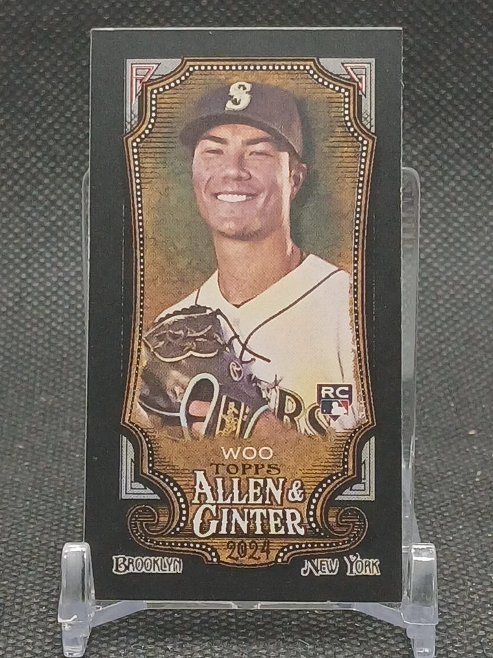 Bryan Woo RC Mini Black Border 2024 Topps Allen & Ginter #78 Seattle Mariners - Image 4 of 4