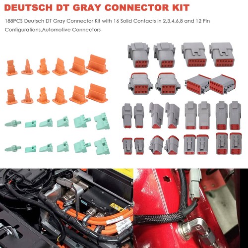188 STÜCKE Deutsch DT Grauer Stecker Kit mit 16 Festen Kontakten im 2-, 3-,4614 - Bild 2 von 7