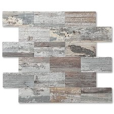 -Pack Peel and Stick Tile Backsplash 12"X12" PVC Wall 20 Rustic wood grain