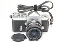 Nikon F Eye Level Silver 35mm SLR Film Camera  Nikkor 24mm F/2.8 MF Lens