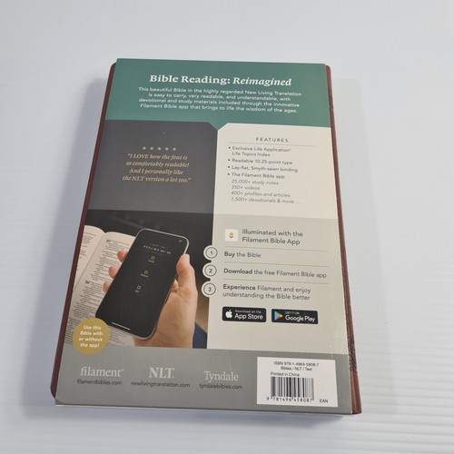 NLT Large Print Thinline Bible, Filament by Tyndale (English) Brown Leather - Picture 5 of 8