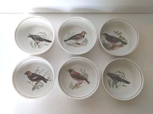 Vtg SET OF 6 Louis Lourioux Le Faune Ramekin Mini Soufflé Dish Porcelain France
