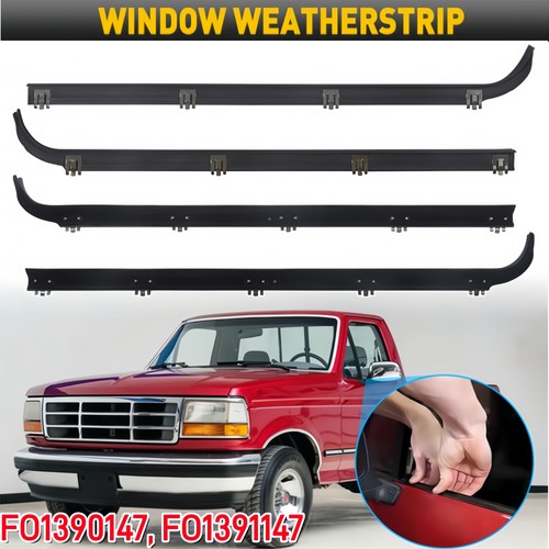 4 PCS Weatherstrip Window Moulding Trim Seal for 1987-1997 Ford F150 F250 F350 - Picture 1 of 13