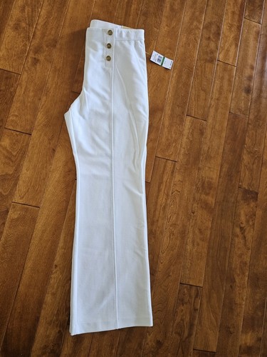 Michael Kors MK Women's L White Pull On Pants Flares - Picture 2 of 7