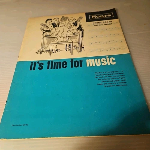 Vintage 1971, Sears Chord Organ User's Manual "It's Time For Music" Booklet 