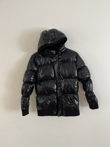 Appaman Kyla Hooded Puffer Coat Black Girls Size 14 Shiny - Picture 3 of 7