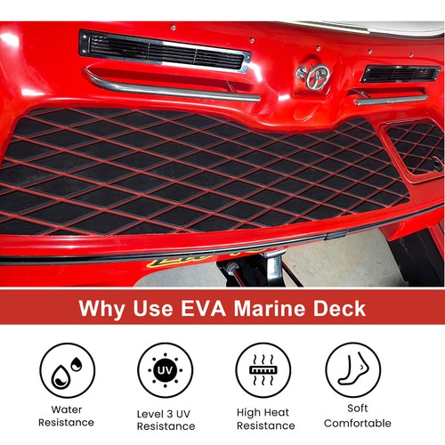 Black Red EVA Foam Boat Flooring Carpet Marine Teak Decking Sheet ▶ Rhombus Mat - Picture 3 of 18