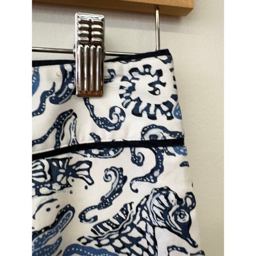 Vineyard Vines blau & weiß Baumwolle Rock Seepferdchen Print Größe 2 maritim schick - Bild 3 von 6
