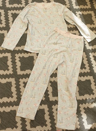 CATH KIDSTON GIRLS UNICORN PYJAMAS - LIGHT BLUE LONG SLEEVE JERSEY PJs 11-12 YRS - Picture 2 of 7