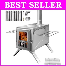 Mini Wood Stove with Front Window and Side Racks