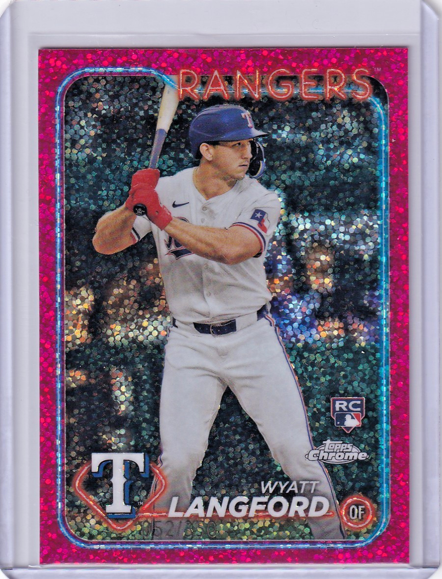 2024 Topps Chrome Magenta Speckle Refractor Wyatt Langford /350 (RC) #122