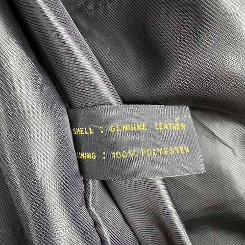 Schilf Lederjacke Herren XL schwarz Kiesel gefüttert Stehkragen Oldtimer Car Coat - Bild 20 von 20