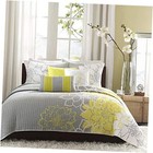 Lola 100% Cotton Quilt Set-Casual Floral Full/Queen(90"x90") Lola Yellow