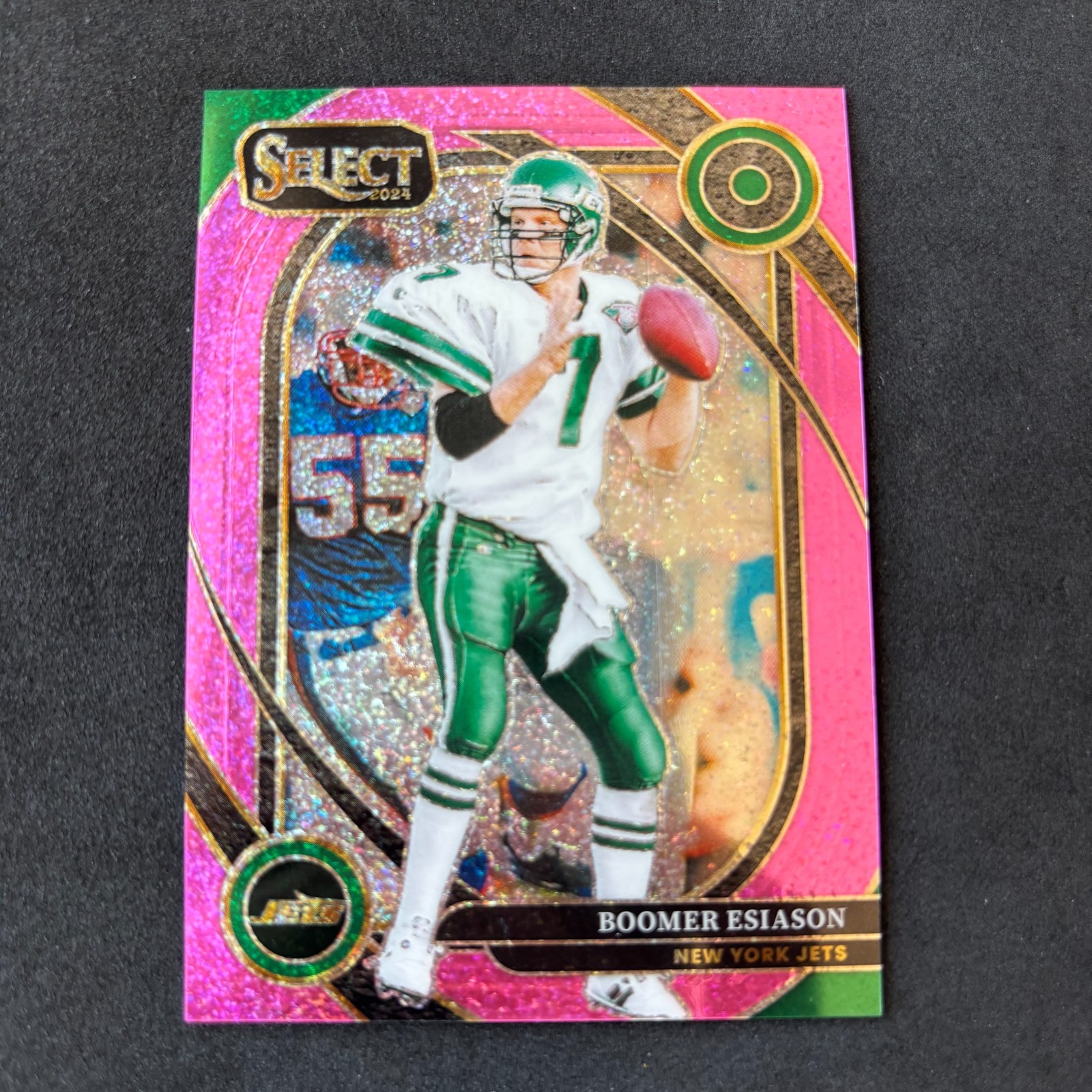 2024 Panini Select BOOMER ESIASON PINK GLITTER PRIZM # 15/15 Jets BOOKEND