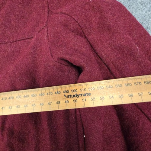 Stussy Jacket mens SMALL red Duffle Coat Hooded warm winter wool Size S - Picture 6 of 6