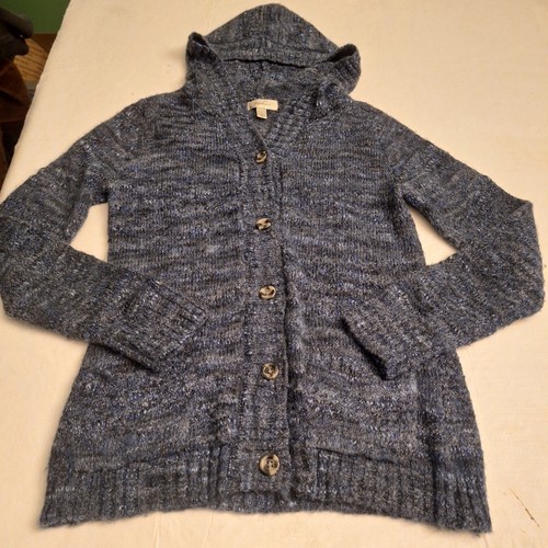Dressbarn Blue Knit Button Front Wool Blend Cardigan Minimalist Normcore Size S - Picture 11 of 11