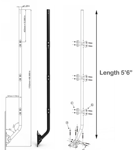 Adjustable Outdoor Antenna & Weather Station Mounting Pole Universal Mount Br... - Picture 2 of 8