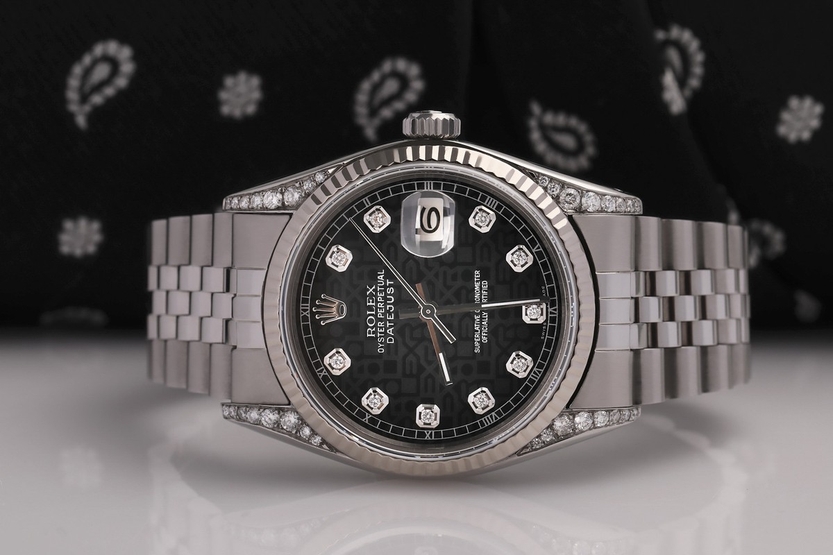 Diamond clearance black rolex