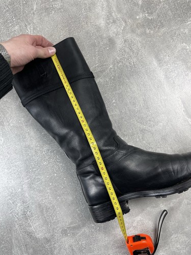 Prada Archives Leather High Biker Black Belted Boots Made in Italy Size 38 - Picture 17 of 18