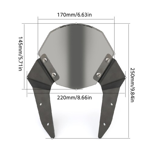 Motorcycle Windscreen Wind Shield Deflector For KAWASAKI Z800 2013-2016 - Picture 7 of 12
