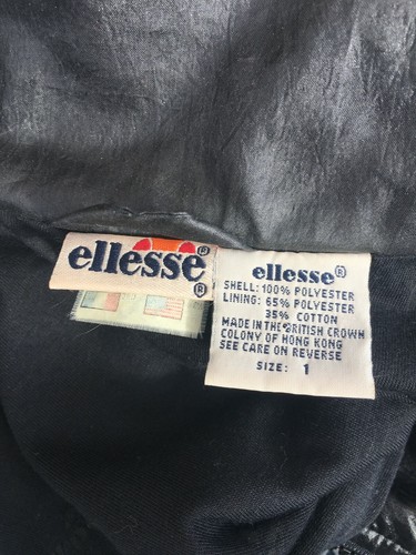 Chaqueta Tenis De Colección Ellesse Logo Azul Dorado Patrón Cremallera Reino Unido Talla 1 EE. UU. Grande Para Mujer - Imagen 12 de 12