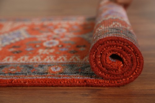 Geometric Tribal Style Viss Hand-Knotted Hallway Runner Rug 3x8 ft - Picture 14 of 18