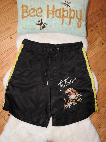 Diesel Black Satin Boxing Shorts Large Tiger Tekn