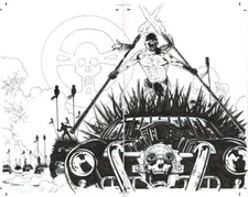MAD MAX FURY ROAD Original Comic Art TPB 1 Double Page Splash by Rebekah Isaacs