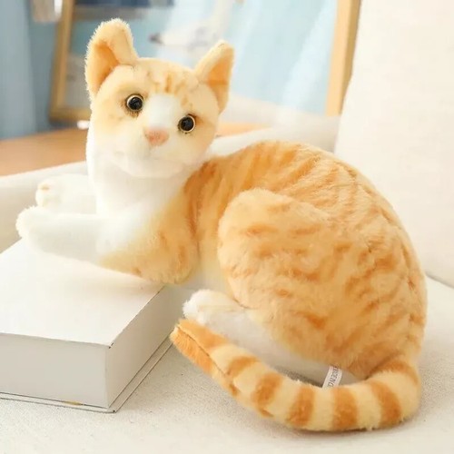 Yellow Shorthair Cat 10 Inch Stuffed Animal Plush Toys Toddler Doll Kids Gifts - Picture 3 of 24
