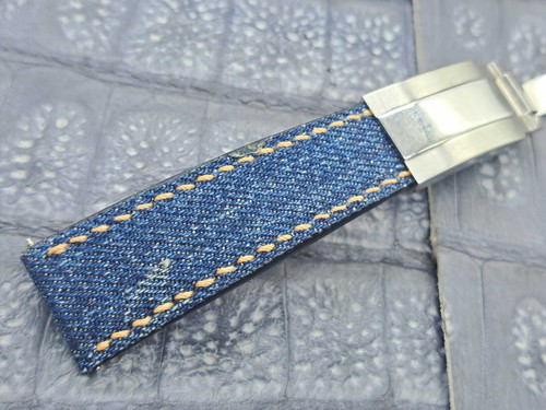 Cinturino orologio jeans denim 20mm/16mm moda militare moda minimalista - Foto 7 di 14