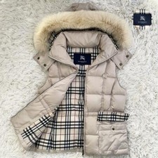 Burberry London Down Vest Beige Nova Check Size M Women's From Japan