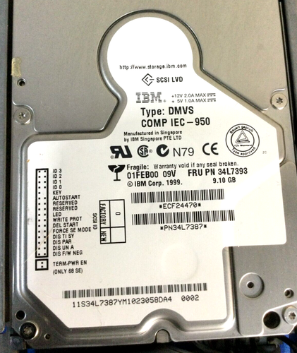 DISCO DURO IBM 34L7393 06H8631 34L7387 11K0044 DMVS 7026-H70 9,10 GB CON CADDY - Imagen 2 de 5