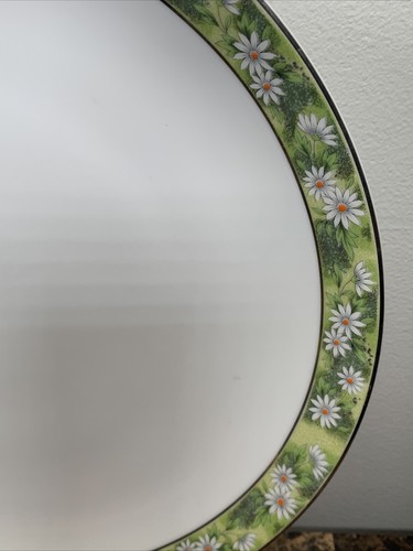 Mikasa Marianne 12" Hackplatte Servierschale weiß Gänseblümchen Narumi Japan Platin - Bild 2 von 7