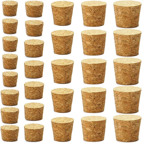 30Pcs Cork Stoppers, Wooden Tapered Wine Bottle Stoppers Replacement Corks, Wood - Picture 8 of 12