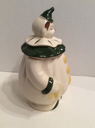 Vintage Clown Ceramic Cookie Jar San Jose Potteries Cookie Jar Green Clown Jar - Picture 6 of 12