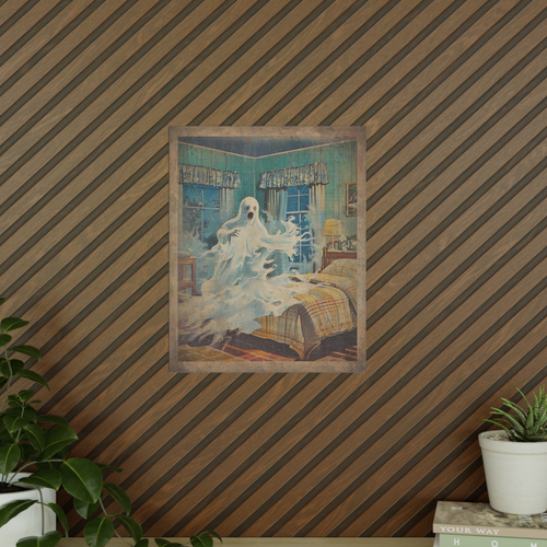 Vintage GHOST Wall Art, Retro Spirit Halloween Poster, Scary Supernatural Decor - Picture 14 of 20