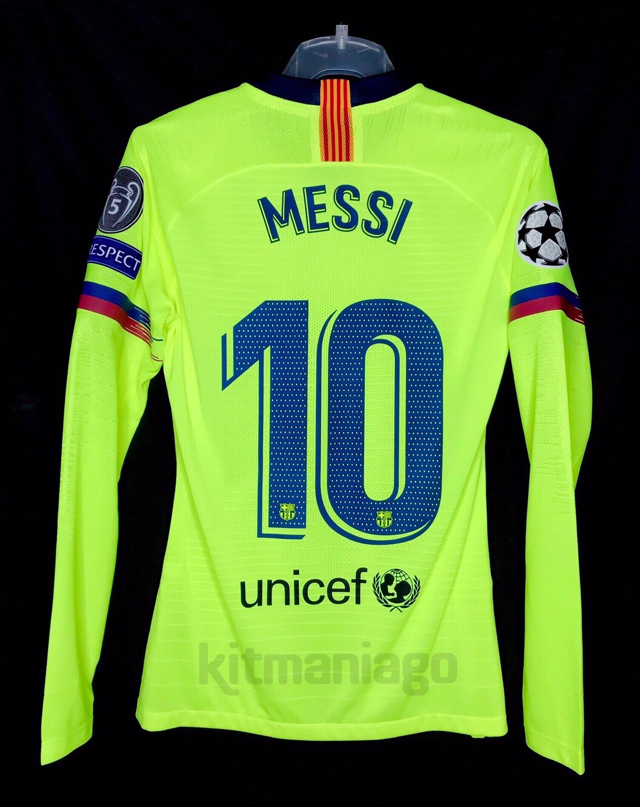 Barcelona player Issue shirt 2018-19 Messi UCL Away match unworn Talla M Barcelona player Issue shirt 2018-19 Messi UCL Away match unworn Talla M