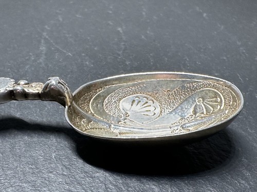 ANTIKER ENGLISCHER STERLING KRÖNUNGSLÖFFEL 4,5 ZOLL AUS BIRMINGHAM G282 - Bild 8 von 13