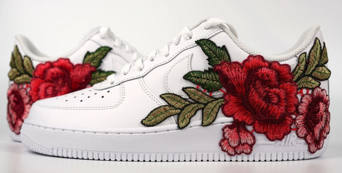 Air Force 1 Custom &#034;Fiery Floral Rose&#034; Flower Floral Shoes Sneakers | eBay