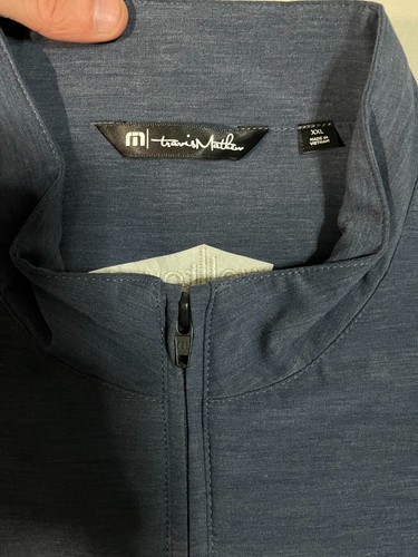 Travis Mathew Vest Mens XXL Blue Top of the Line Full Zip Golf Performance - Picture 5 of 9