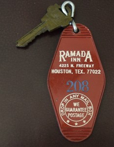 Details About Vintage Ramada Inn North Fwy Houston Tx Hotel Motel Room Key Fob Room 208 - 